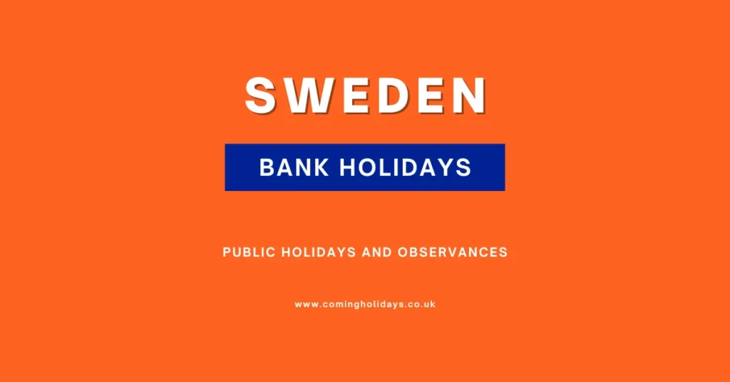 Sweden Bank Holidays and Observance